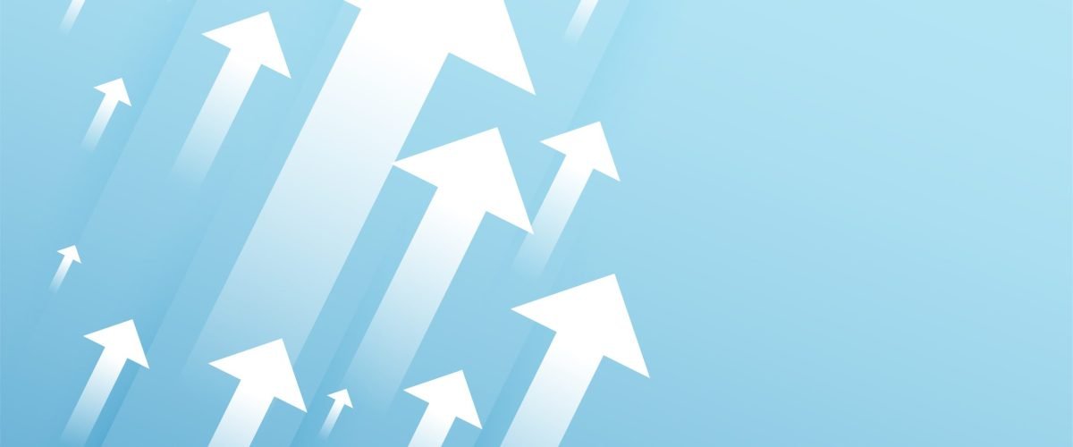 upward direction arrow background for corporate mission or vision vector